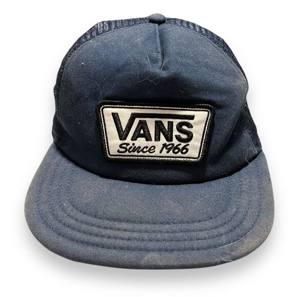 Vans Other - Vans 1966 Off The Wall Blue Truckers Hat Men Cap One Size Retro Vintage Snapback